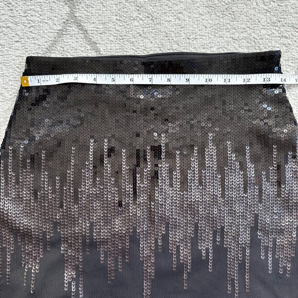 Express Cascading Shimmering Sequin NYE Holiday Party Mini Skirt Sz XS - Picture 3 of 4